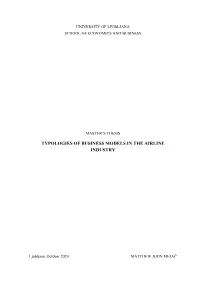 Typologies of Business Models in the Airline Industry