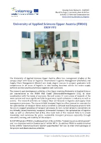 University of Applied Sciences Upper Austria (FHOO) ERDF PP3
