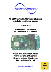 X5 GSM Control & Monitoring Systems X5 GSM Control & Monitoring Systems Installation and Setup Manual Installation and S