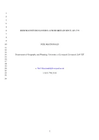 A Long-Term View of High Magnitude Flooding