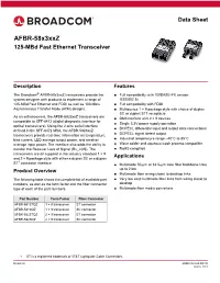 AFBR-58X3xxz: 125-Mbd Fast Ethernet Transceiver Data Sheet