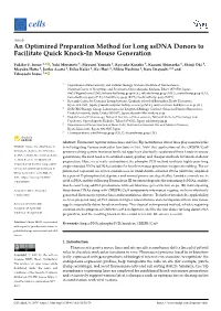 An Optimized Preparation Method for Long Ssdna Donors to Facilitate Quick Knock-In Mouse Generation