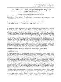 Code-Switching: a Useful Foreign Language Teaching Tool in EFL Classrooms
