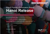 Edgex Foundry Performance Report Hanoi Release January 2021