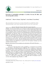 Extraction of Antioxidative Principles of Achillea Biserrata M. Bieb. and Chromatographic Analyses