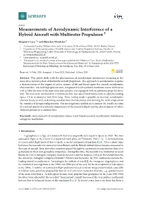 Measurements of Aerodynamic Interference of a Hybrid