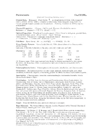 Paratacamite Cu2cl(OH)3 C 2001-2005 Mineral Data Publishing, Version 1 Crystal Data: Hexagonal