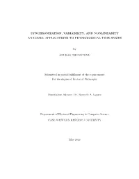 Synchronization, Variability, and Nonlinearity Analysis: Applications to Physiological Time Series