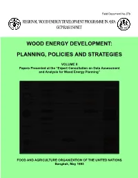 Wood Energy Development Programme in Asia Gcp/Ras/154/Net