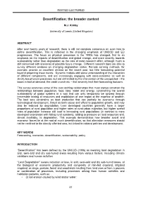 Desertification: the Broader Context