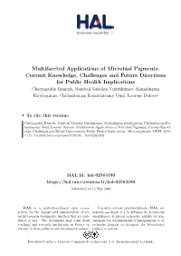 Multifaceted Applications of Microbial Pigments: Current Knowledge, Challenges and Future Directions for Public Health Implicati