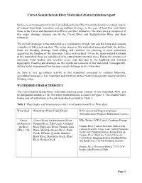 Carrot-Saskatchewan River Watershed Characterization Report