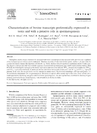 Characterization of Bovine Transcripts Preferentially Expressed in Testis and with a Putative Role in Spermatogenesis B.C.A