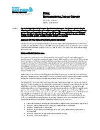 FINAL  ENVIRONMENTAL IMPACT REPORT   Project No