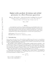 Higher-Order Geodesic Deviations and Orbital Precession in a Kerr-Newman Space-Time