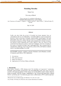 Modeling Morality