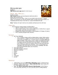 Monasticism Session 1 High School Level Ages 13-17 (45-50 Minutes)