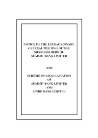 Scheme of Amalgamation 2018 (Summit Bank)