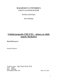 Volební Geografie CDU/CSU – Situace Za Vlády Angely Merkelové