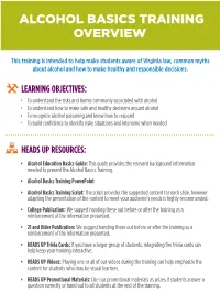 Alcohol Basics Training Overview