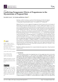 Conflicting Nongenomic Effects of Progesterone in the Myometrium Of