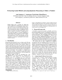 Extracting Latent Beliefs and Using Epistemic Reasoning to Tailor a Chatbot