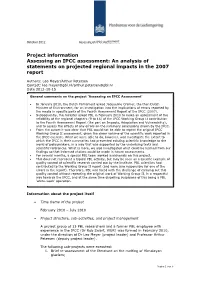 Project Information Assessing an IPCC Assessment: an Analysis of Statements on Projected Regional Impacts in the 2007 Report