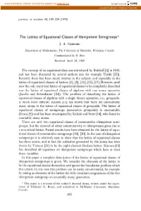 The Lattice of Equational Classes of Ldempotent Semigroups*