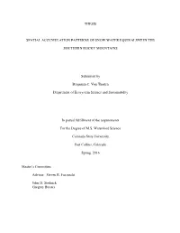 Thesis Spatial Accumulation Patterns of Snow Water