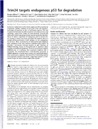 Trim24 Targets Endogenous P53 for Degradation