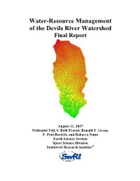 Water-Resource Management of the Devils River Watershed Final Report