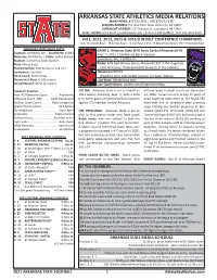 2021 A-State Football Game Notes.Indd