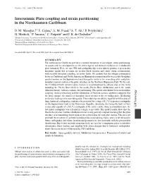 Interseismic Plate Coupling and Strain Partitioning in the Northeastern Caribbean