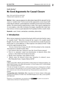 No Good Arguments for Causal Closure Published Online September 21, 2020