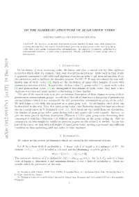 On the Algebraic Structure of Quasi Group Codes