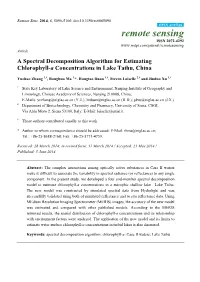 A Spectral Decomposition Algorithm for Estimating Chlorophyll-A Concentrations in Lake Taihu, China