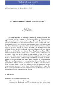 Are Hard Choices Cases of Incomparability?
