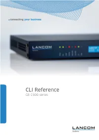 CLI Reference GS-2300 Series CLI Reference Contents