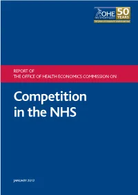 Competition in the NHS