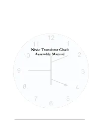 Nixie-Transistor Clock Assembly Manual