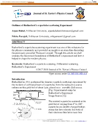 Outlines of Rutherford's Α-Particles Scattering Experiment Arjun Dahal