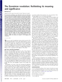 The Darwinian Revolution: Rethinking Its Meaning and Significance