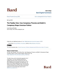 The Parallax View: How Conspiracy Theories and Belief in Conspiracy Shape American Politics