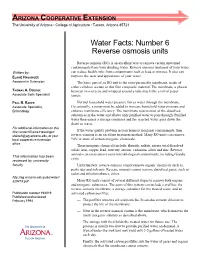 Water Facts: Number 6 Reverse Osmosis Units