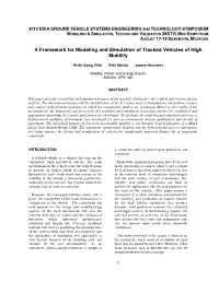 A Framework for Modeling and Simulation of Tracked Vehicles of High Mobility