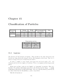 Chapter 15 Classification of Particles