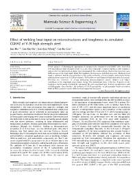 Effect of Welding Heat Input on Microstructures and Toughness in Simulated CGHAZ of V–N High Strength Steel
