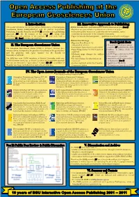 EGU)Published with It’S Partner Copernicus •Rapid Access Peer-Review → Publication As Discussion Paper Publishing