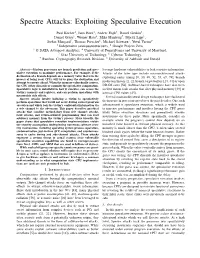 Exploiting Speculative Execution