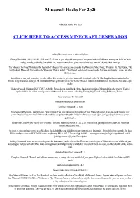 Minecraft Hacks for 2B2t